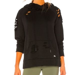 Alo yoga shredded hoodie size small